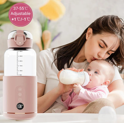 Portable Electric Baby Bottle Warmer USB Rechargeable 5200mAh/15000mAh Soak Formula Milk Instant Wireless Bottle Heater Travel