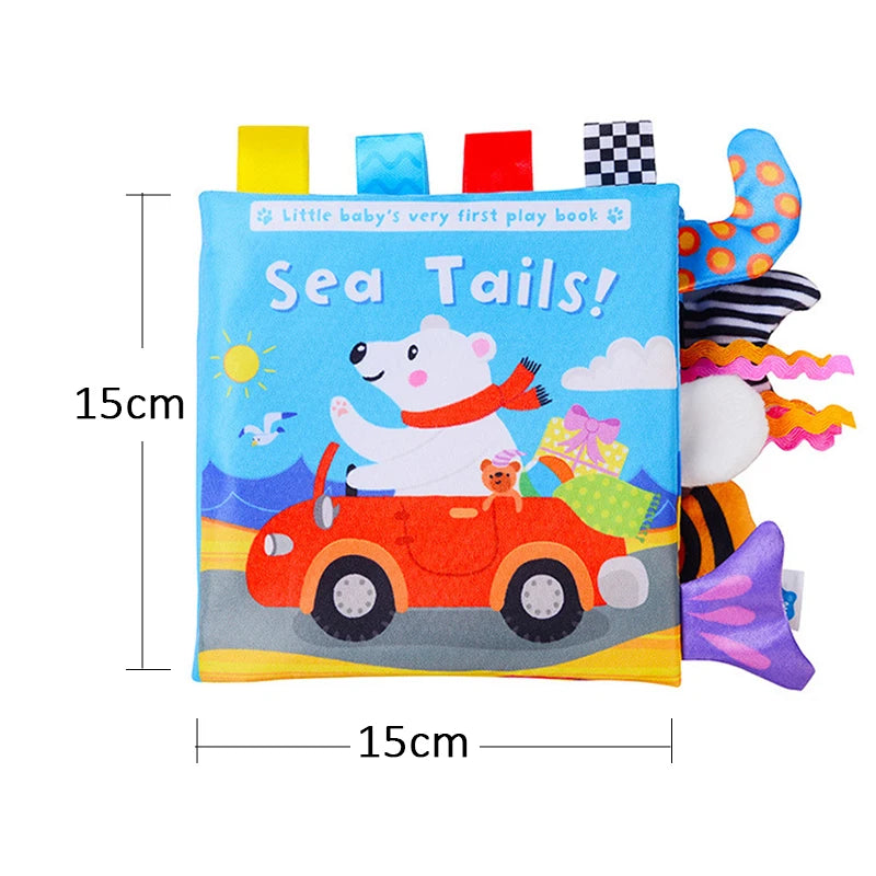 LittleMaylah™ Soft Baby Books 3D Touch Feel High Contrast Cloth Book Sensory Early Learning Stroller Toys for Infant Toddler Gifts 0-12 Months