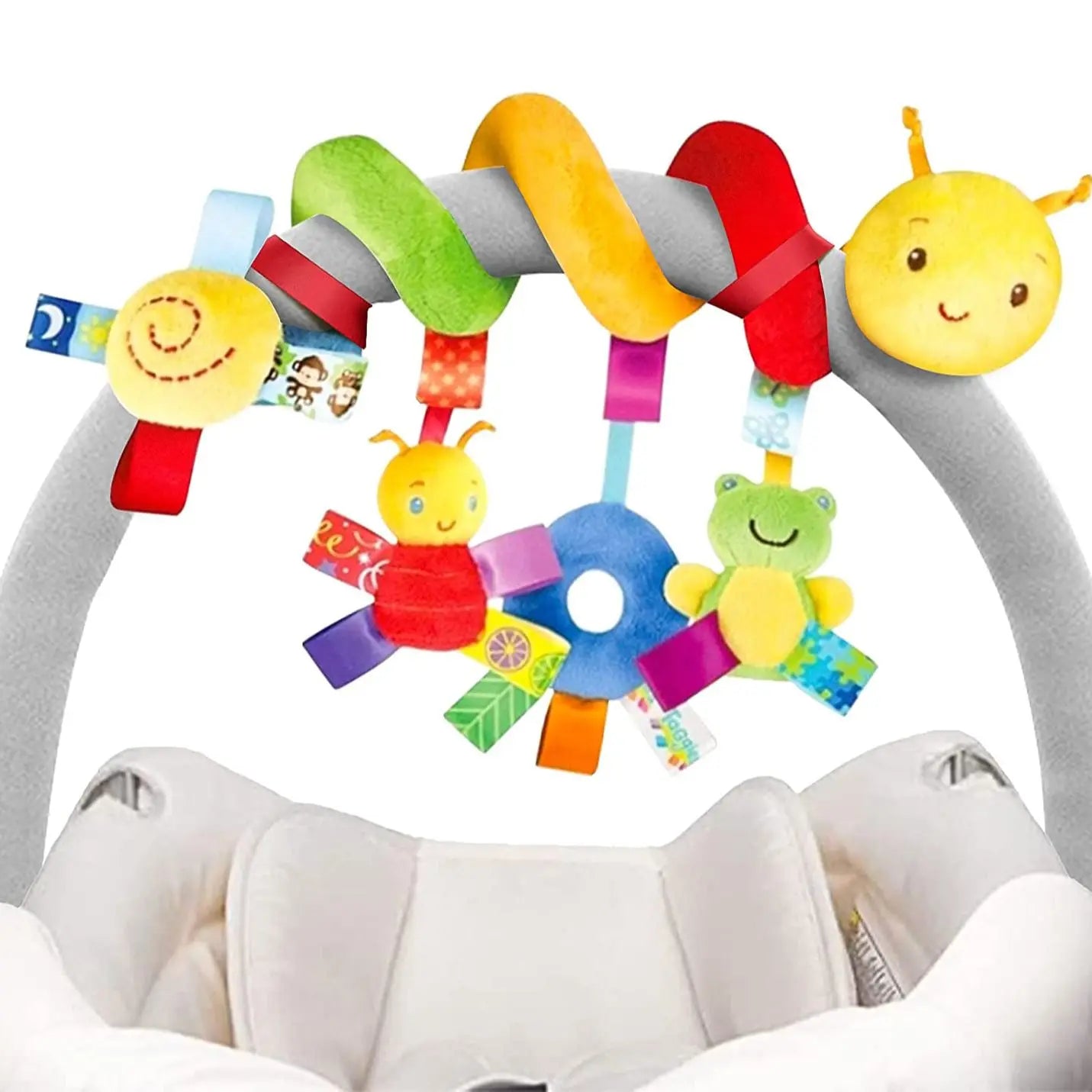 LittleMaylah™ Baby Hanging Toy – Plush Spiral Stroller Activity Toy with Rattles & Squeakers