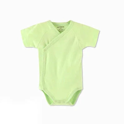 LittleMaylah™ 0-12M Baby White Rompers for Newborn Unisex Organic Cotton Short Sleeve One Piece Bodysuits for Kids Toddler Sleepwear Outfits