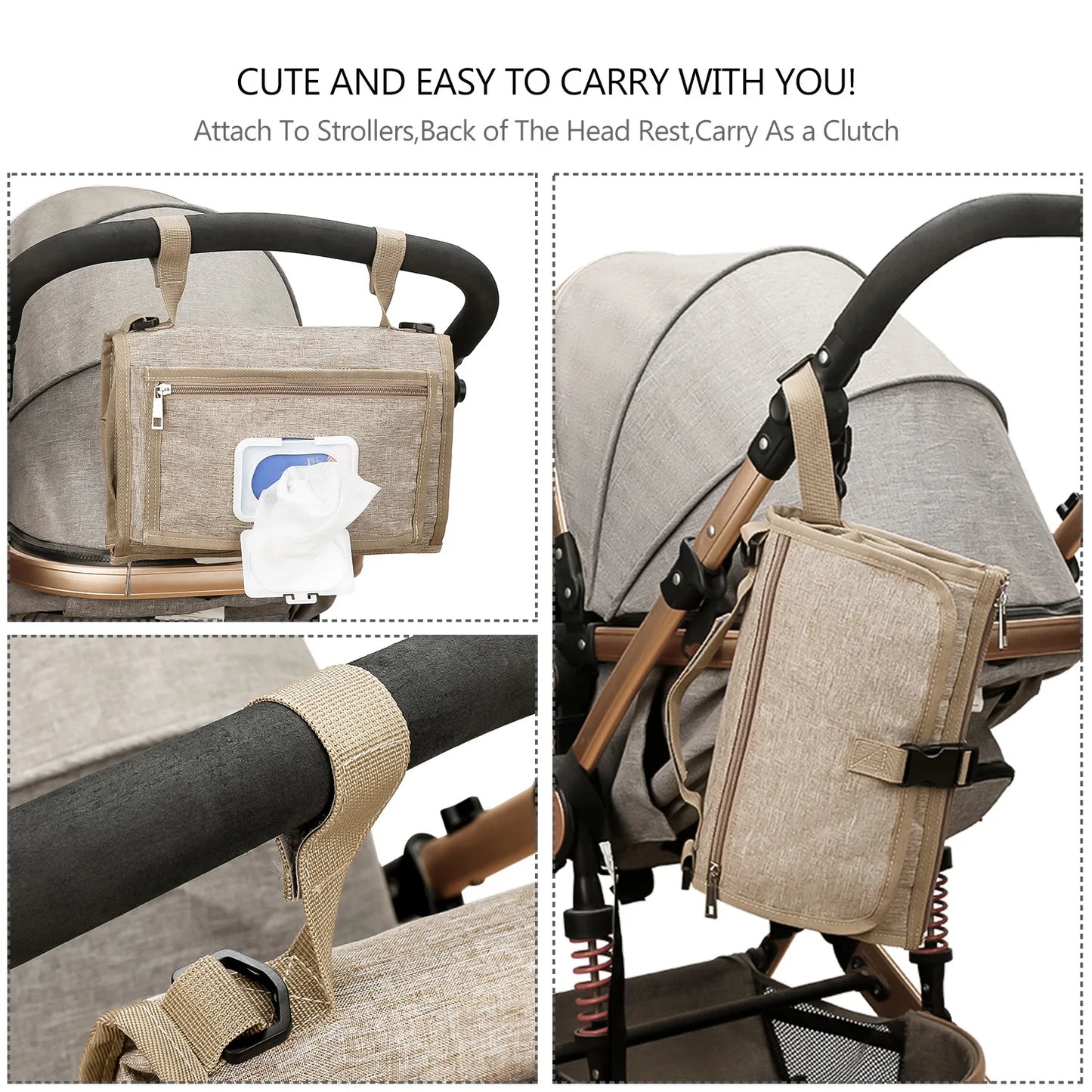 LittleMaylah™ 3-in-1 Portable Diaper Changing Pad – Waterproof Travel Mat with Storage Pockets & Foldable Design