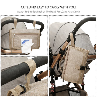 LittleMaylah™ 3-in-1 Portable Diaper Changing Pad – Waterproof Travel Mat with Storage Pockets & Foldable Design