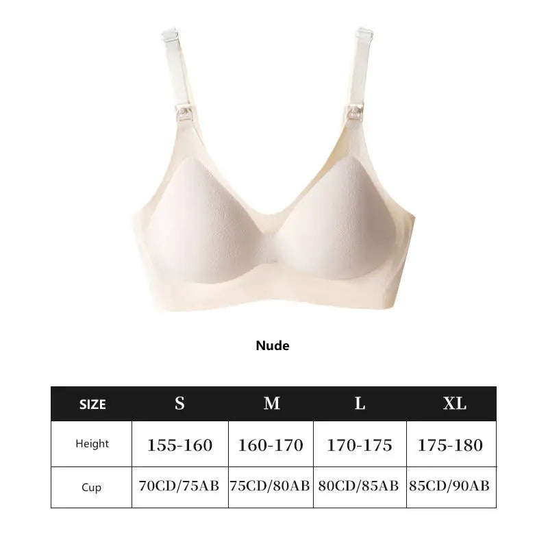Pregnant Women'S Non Steel Ring Underwear With Front Opening Buckle For Comfortable Breathable Fit Solid Color Nursing Underwear