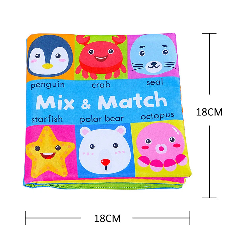 LittleMaylah™ Soft Baby Books 3D Touch Feel High Contrast Cloth Book Sensory Early Learning Stroller Toys for Infant Toddler Gifts 0-12 Months