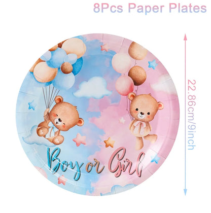 Gender Reveal Party Disposable Tablecloth Boy or Girl Baby Shower Decor Newborn Table Cover Gender Reveal Party Supplies