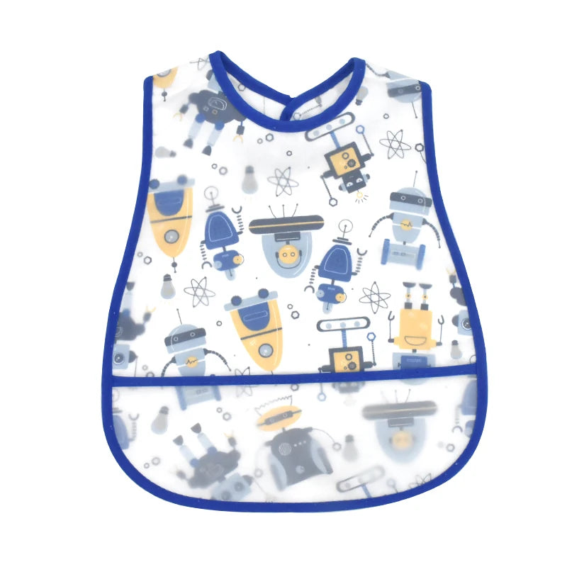LittleMaylah™ Cartoon Waterproof Baby Bib – Adjustable EVA Feeding Apron with Pocket