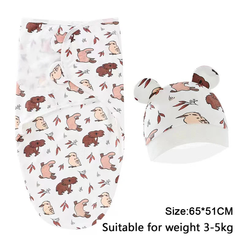 LittleMaylah™ Newborn Swaddle & Hat Set (0–6M)