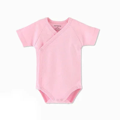 LittleMaylah™ 0-12M Baby White Rompers for Newborn Unisex Organic Cotton Short Sleeve One Piece Bodysuits for Kids Toddler Sleepwear Outfits