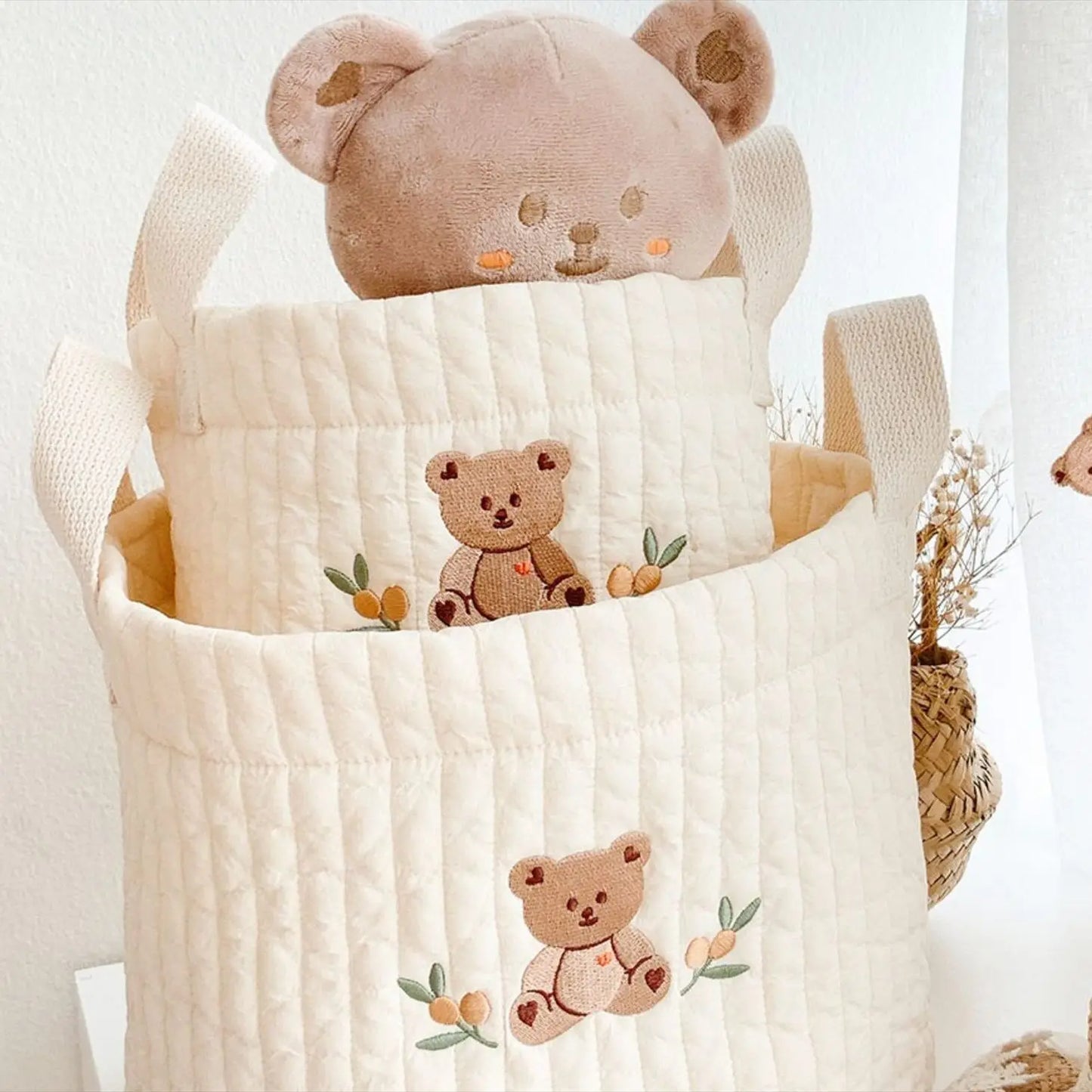LittleMaylah™ Bear Embroidery Diaper Bag