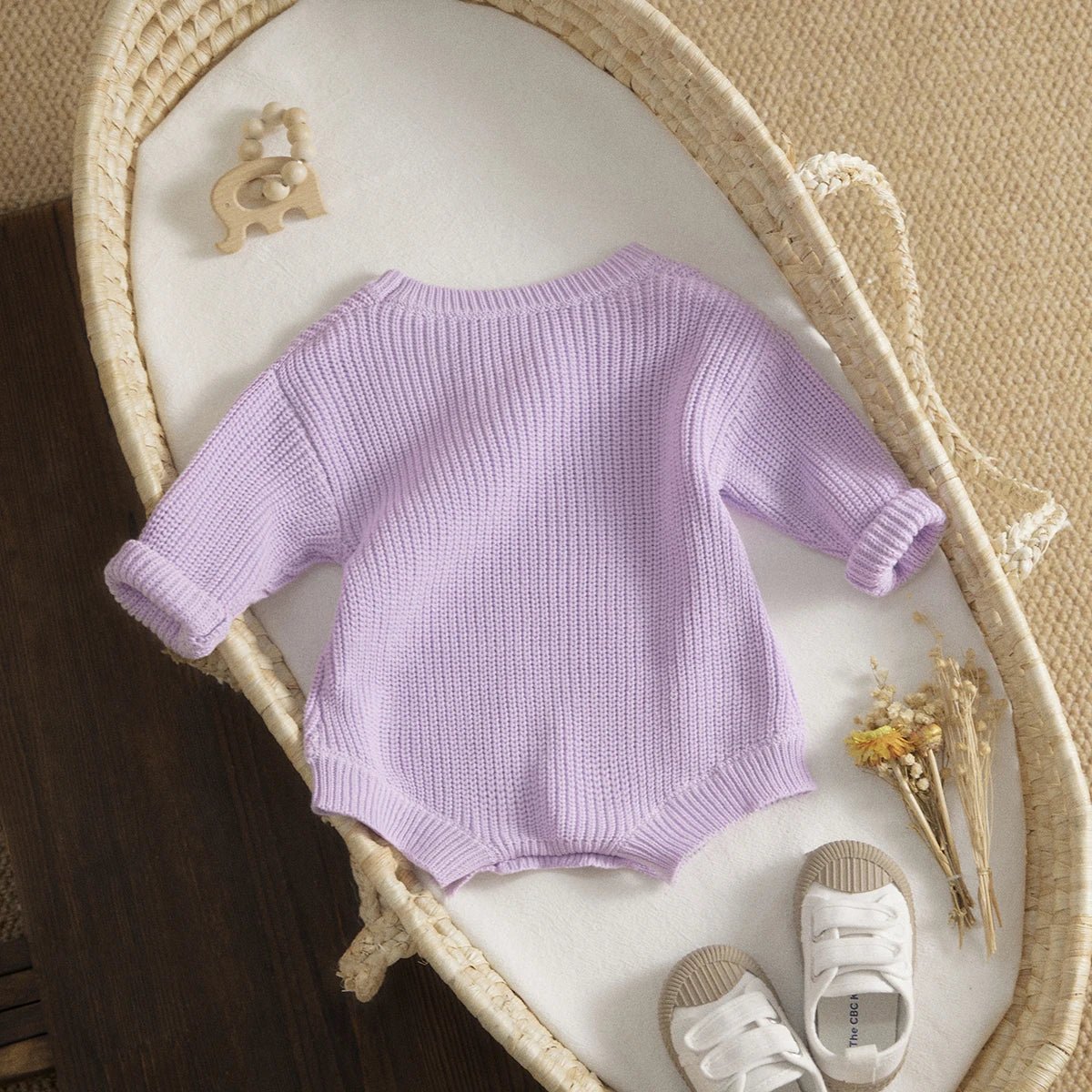 Ma&Baby 0-24M Newborn Infant Baby Girl Boy Romper Knit Jumpsuit Solid Color Warm Fall Winter Clothing Sweater