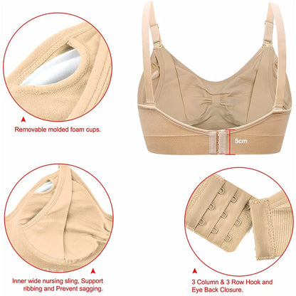 LittleMaylah™ Maternity Nursing Bra – Wirefree, Breathable & Easy-Access Breastfeeding Support (1/3pcs)