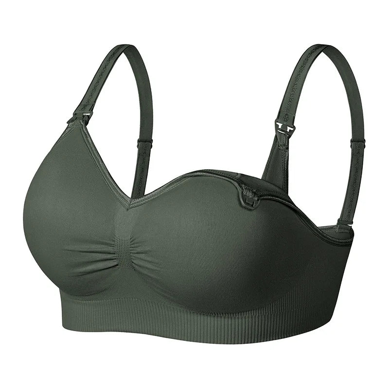 New Wireless Front Open Nursing Bra Soft Lace Breathable Seamless Maternity Breastfeeding Bras Maternal Support For Pregnant