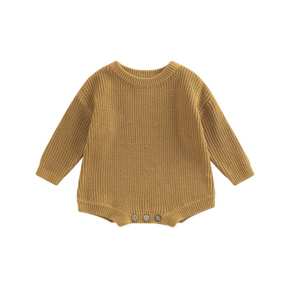 Ma&Baby 0-24M Newborn Infant Baby Girl Boy Romper Knit Jumpsuit Solid Color Warm Fall Winter Clothing Sweater