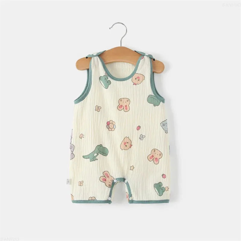 LittleMaylah™  Baby Vest Jumpsuit –  Thin Cotton Sleeveless Pajamas