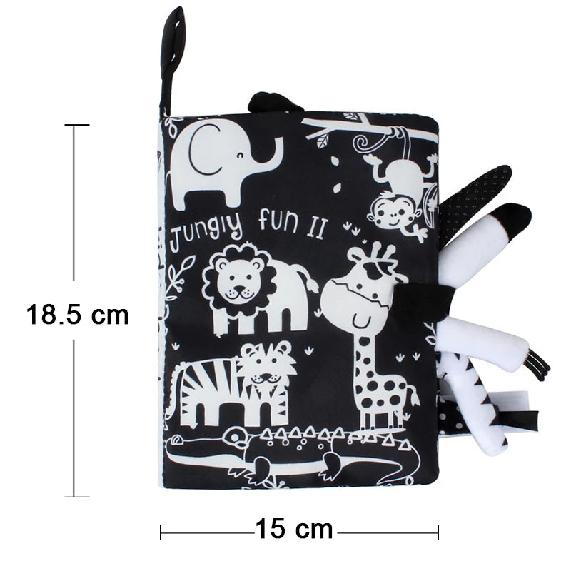 LittleMaylah™ Soft Baby Books 3D Touch Feel High Contrast Cloth Book Sensory Early Learning Stroller Toys for Infant Toddler Gifts 0-12 Months
