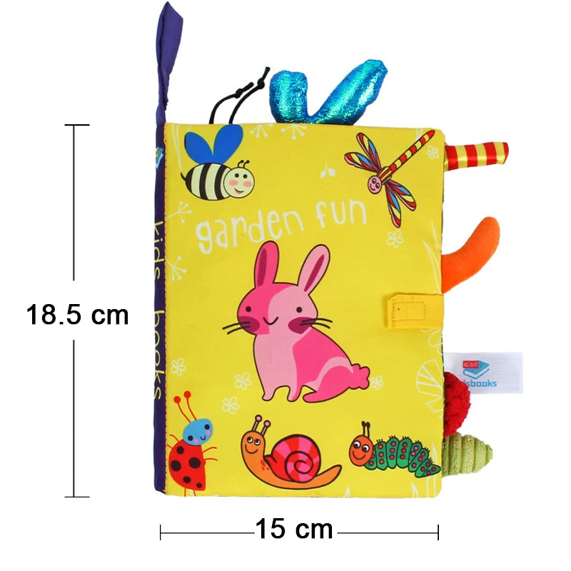 LittleMaylah™ Soft Baby Books 3D Touch Feel High Contrast Cloth Book Sensory Early Learning Stroller Toys for Infant Toddler Gifts 0-12 Months