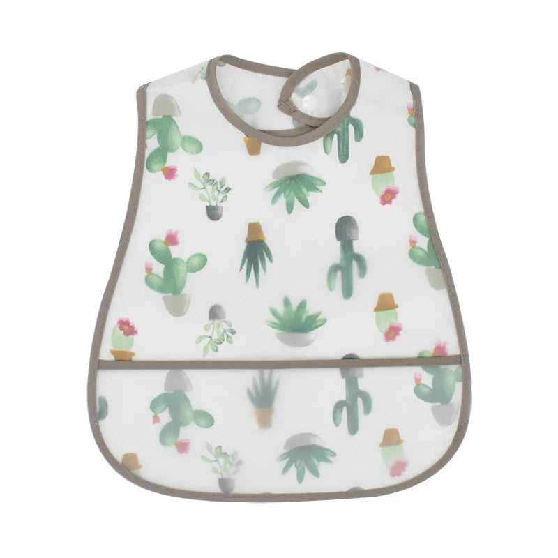 LittleMaylah™ Cartoon Waterproof Baby Bib – Adjustable EVA Feeding Apron with Pocket