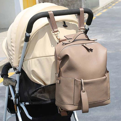 LittleMaylah™ Leather Diaper Bag – Travel Maternity Backpack