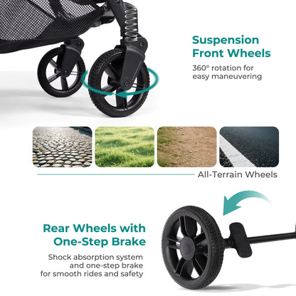 Baby Pushchair,Strollers for Toddlers up to 22KG,Compact & Lightweight One Hand Gravity Foldable Pram,UPF 50+ Canopy