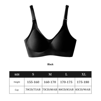 Pregnant Women'S Non Steel Ring Underwear With Front Opening Buckle For Comfortable Breathable Fit Solid Color Nursing Underwear