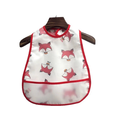 LittleMaylah™ Cartoon Waterproof Baby Bib – Adjustable EVA Feeding Apron with Pocket