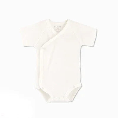 LittleMaylah™ 0-12M Baby White Rompers for Newborn Unisex Organic Cotton Short Sleeve One Piece Bodysuits for Kids Toddler Sleepwear Outfits
