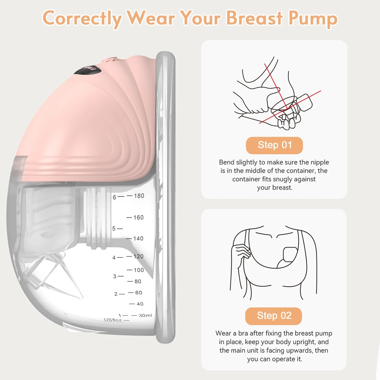 LittleMaylah™ Wearable Breast Pump Hands Free Electric Portable Wearable Breast Pumps Slient BPA-free Breastfeeding Milk Collector