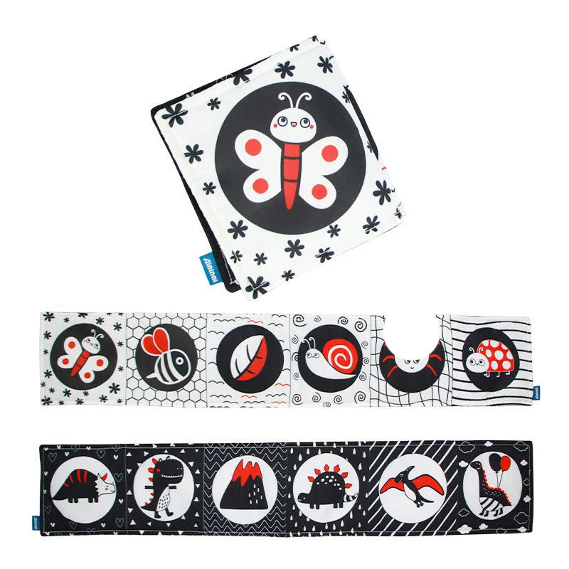 LittleMaylah™ Soft Baby Books 3D Touch Feel High Contrast Cloth Book Sensory Early Learning Stroller Toys for Infant Toddler Gifts 0-12 Months