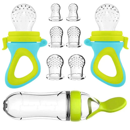 LittleMaylah™ Silicone Baby Food Feeder – Squeezing Bottle with Pacifier Spoon for Easy Feeding