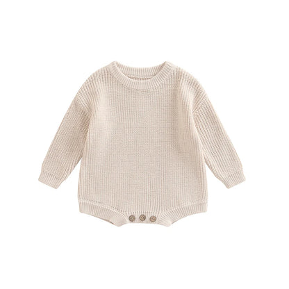 Ma&Baby 0-24M Newborn Infant Baby Girl Boy Romper Knit Jumpsuit Solid Color Warm Fall Winter Clothing Sweater