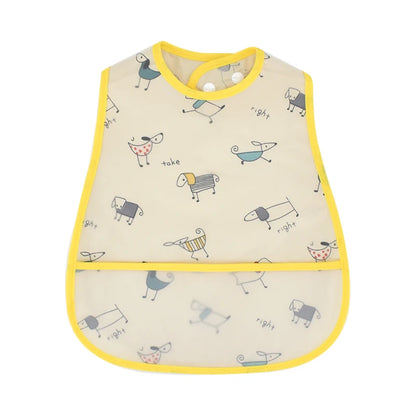 LittleMaylah™ Cartoon Waterproof Baby Bib – Adjustable EVA Feeding Apron with Pocket