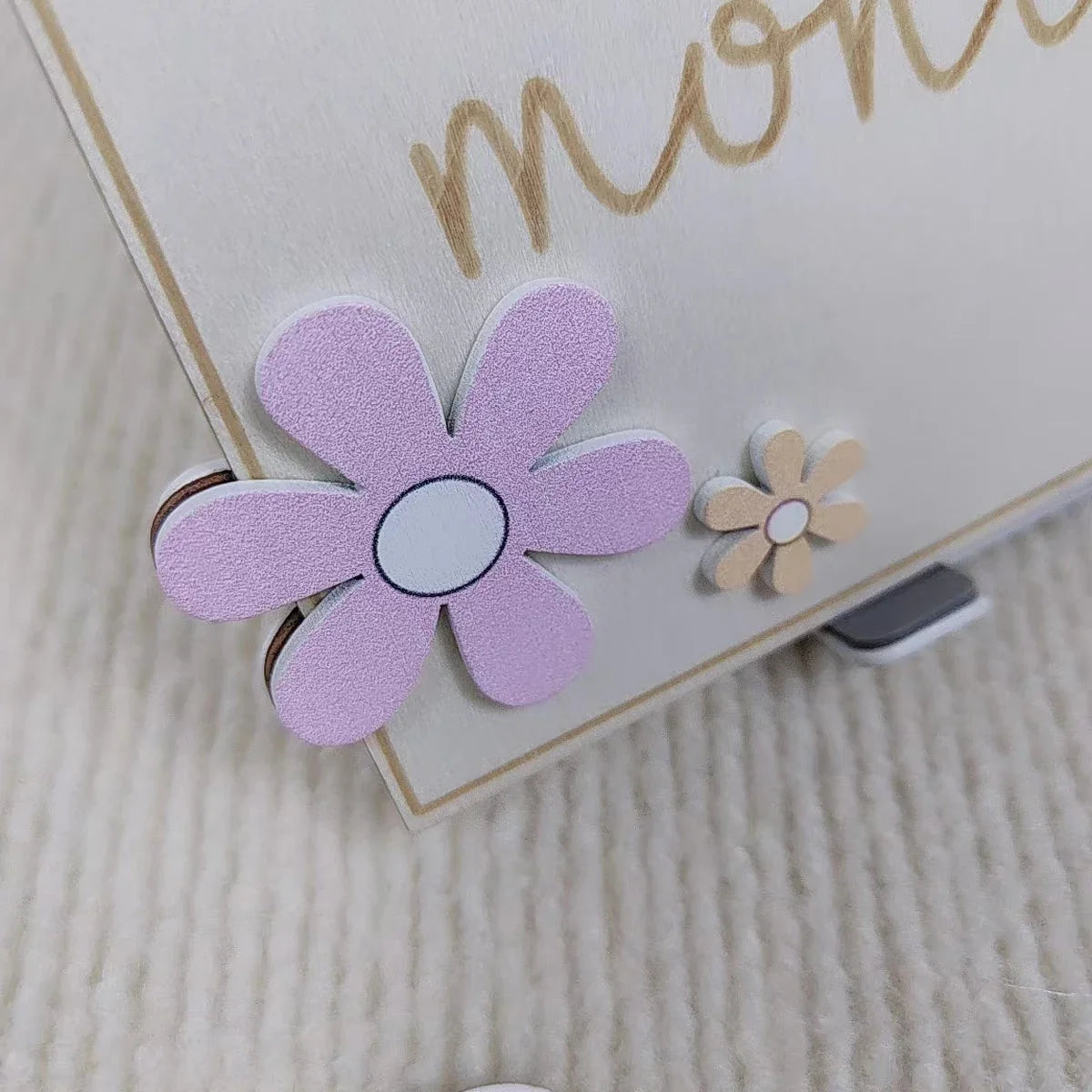 LittleMaylah™ Photography Props Baby Milestone Photo Props Wooden Baby Monthly Milestone Cards 3D Flowers Double Sides