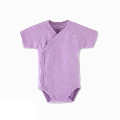 LittleMaylah™ 0-12M Baby White Rompers for Newborn Unisex Organic Cotton Short Sleeve One Piece Bodysuits for Kids Toddler Sleepwear Outfits