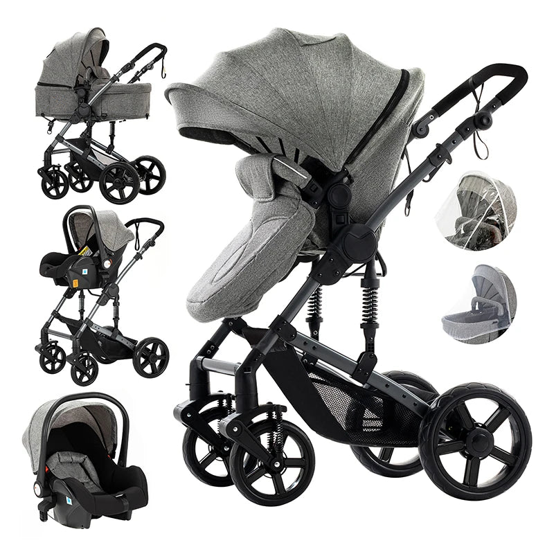 Luxury Baby stroller 3 in 1 Baby carriage pram BABI PRAM 3 IN 1 Portable travel pram Baby carriage High landscape baby stroller