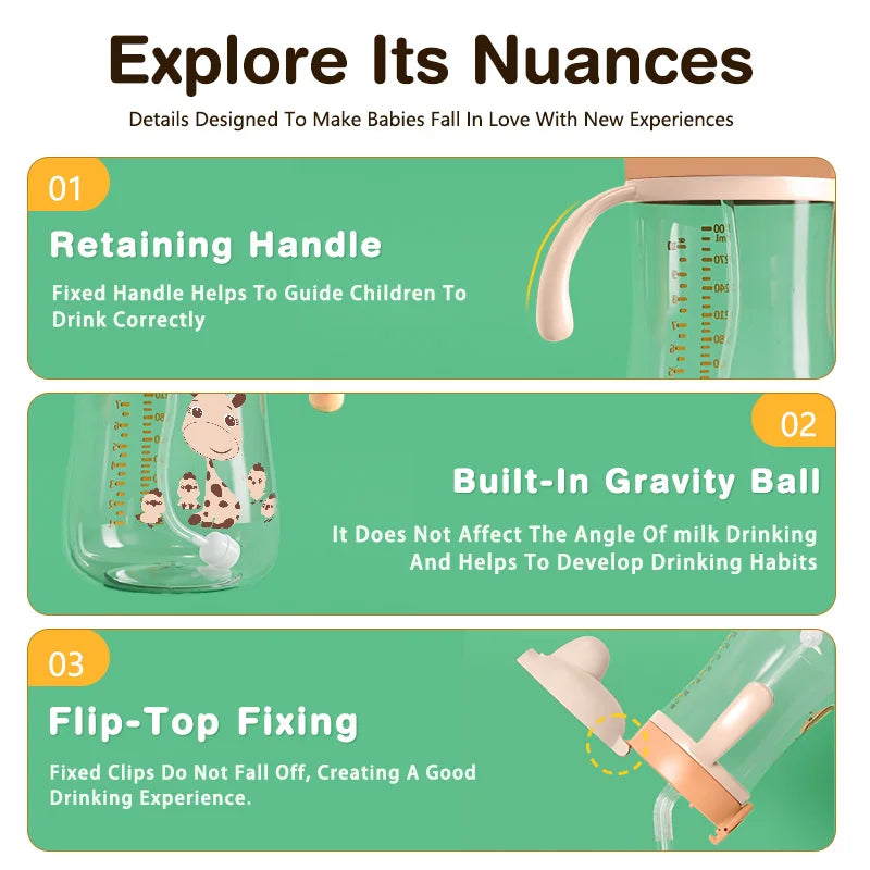 LittleMaylah™ 300ml Baby Training Cup – Child Water Bottle with Straw, BPA-Free Kids Feeding & Drinking Cup