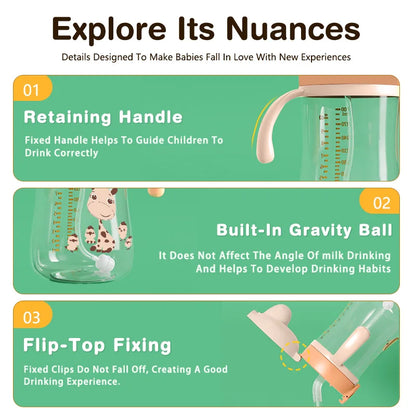 LittleMaylah™ 300ml Baby Training Cup – Child Water Bottle with Straw, BPA-Free Kids Feeding & Drinking Cup