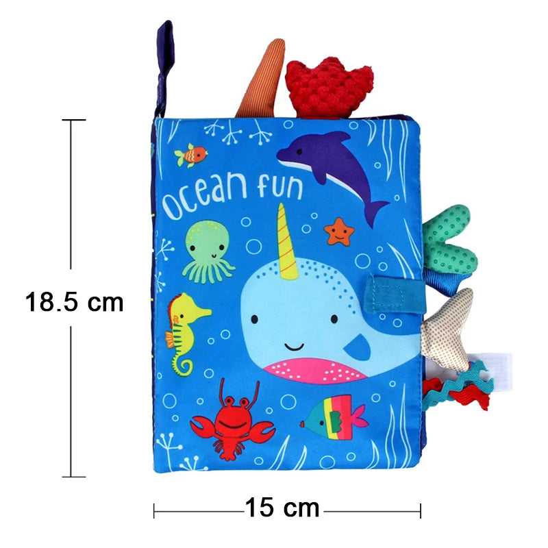 LittleMaylah™ Soft Baby Books 3D Touch Feel High Contrast Cloth Book Sensory Early Learning Stroller Toys for Infant Toddler Gifts 0-12 Months