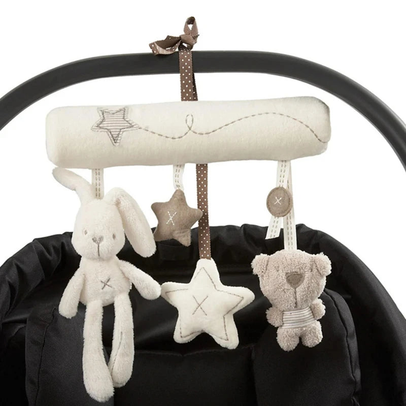 LittleMaylah™ Hanging Rabbit Baby Hand Bell – Plush Stroller & Crib Toy for Safety and Fun
