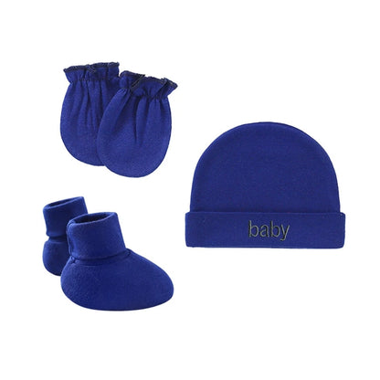 Baby Newborn Cotton Hat Gloves Foot Cover Set Newborn Single Layer Kit for Baby Girls Boys Birth Keeping Warm Clothes
