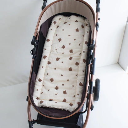 Baby Stroller Seat Cushion Soft Mattress Kids Pushchair Car Mat Stroller Accessories Cotton Thickened Four Seasons Baby Cart Mat
