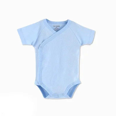 LittleMaylah™ 0-12M Baby White Rompers for Newborn Unisex Organic Cotton Short Sleeve One Piece Bodysuits for Kids Toddler Sleepwear Outfits