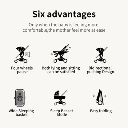 Luxury Baby stroller 3 in 1 Baby carriage pram BABI PRAM 3 IN 1 Portable travel pram Baby carriage High landscape baby stroller