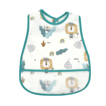 LittleMaylah™ Cartoon Waterproof Baby Bib – Adjustable EVA Feeding Apron with Pocket