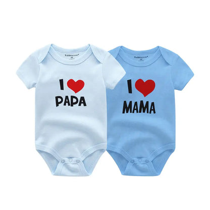 LittleMaylah™ I love Papa Mama Newborn Boy Girl Bodysuits Soft 100%Cotton Baby onesies Twin Clothes