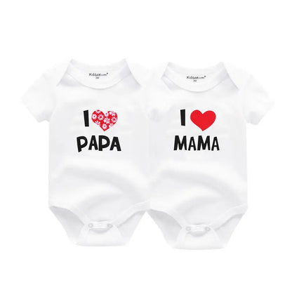 LittleMaylah™ I love Papa Mama Newborn Boy Girl Bodysuits Soft 100%Cotton Baby onesies Twin Clothes