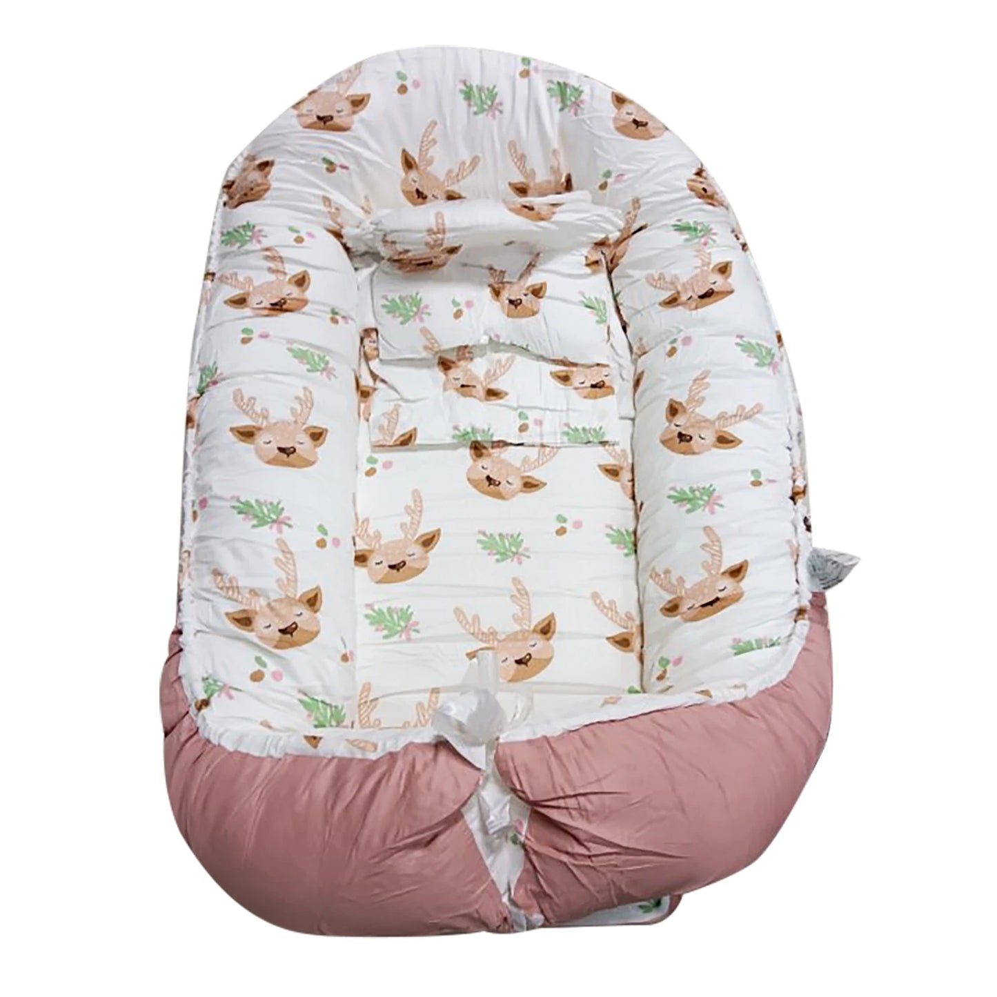 LittleMaylah™ Blush Pink Portable Baby Crib - Dreamy Foldable Bassinet with Breathable Mesh, JPMA Certified Travel Bed for Girls Nursery