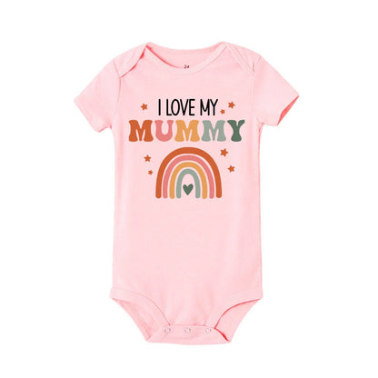 LittleMaylah I Love Mummy & Daddy Rainbow Printed Baby Bodysuits  Body Boys Girls Jumpsuits