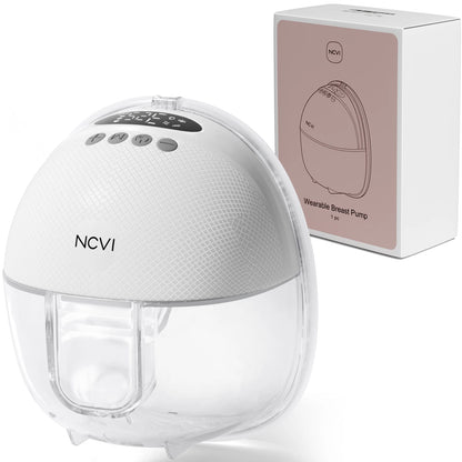 NCVI Electric Wearable Breast Pump for Breastfeeding, Hands-Free, 4 Modes 9 Levels, 3 Flange Sizes(19/21/24mm), Smart Display