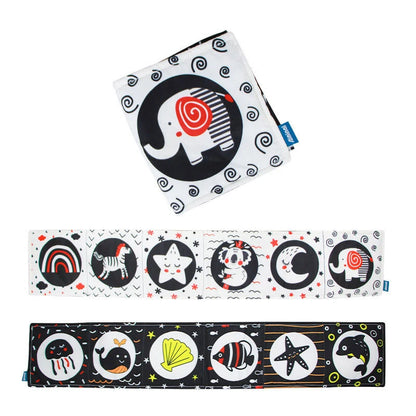 LittleMaylah™ Soft Baby Books 3D Touch Feel High Contrast Cloth Book Sensory Early Learning Stroller Toys for Infant Toddler Gifts 0-12 Months