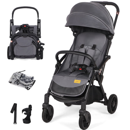 Baby Pushchair,Strollers for Toddlers up to 22KG,Compact & Lightweight One Hand Gravity Foldable Pram,UPF 50+ Canopy